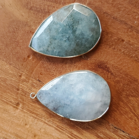 New 2pc Silver Wrapped Blue Kyanite Pendant Bundle. - Picture 3 of 15